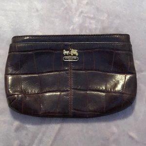 Coach Crocodile Embossed Wristlet